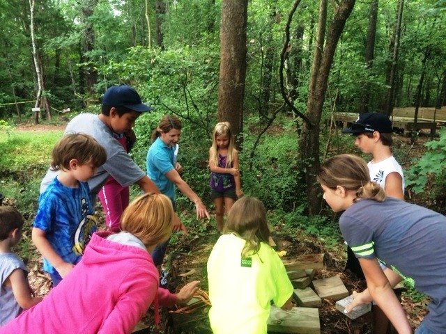 campers in outdoor classroom