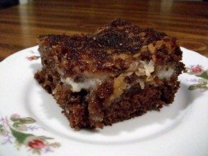 Upside Down German Chocolate Cake