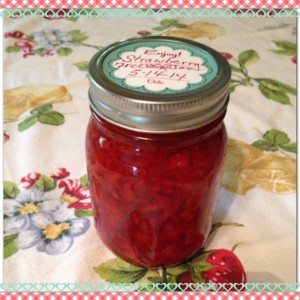 pint jar of strawberry preserves