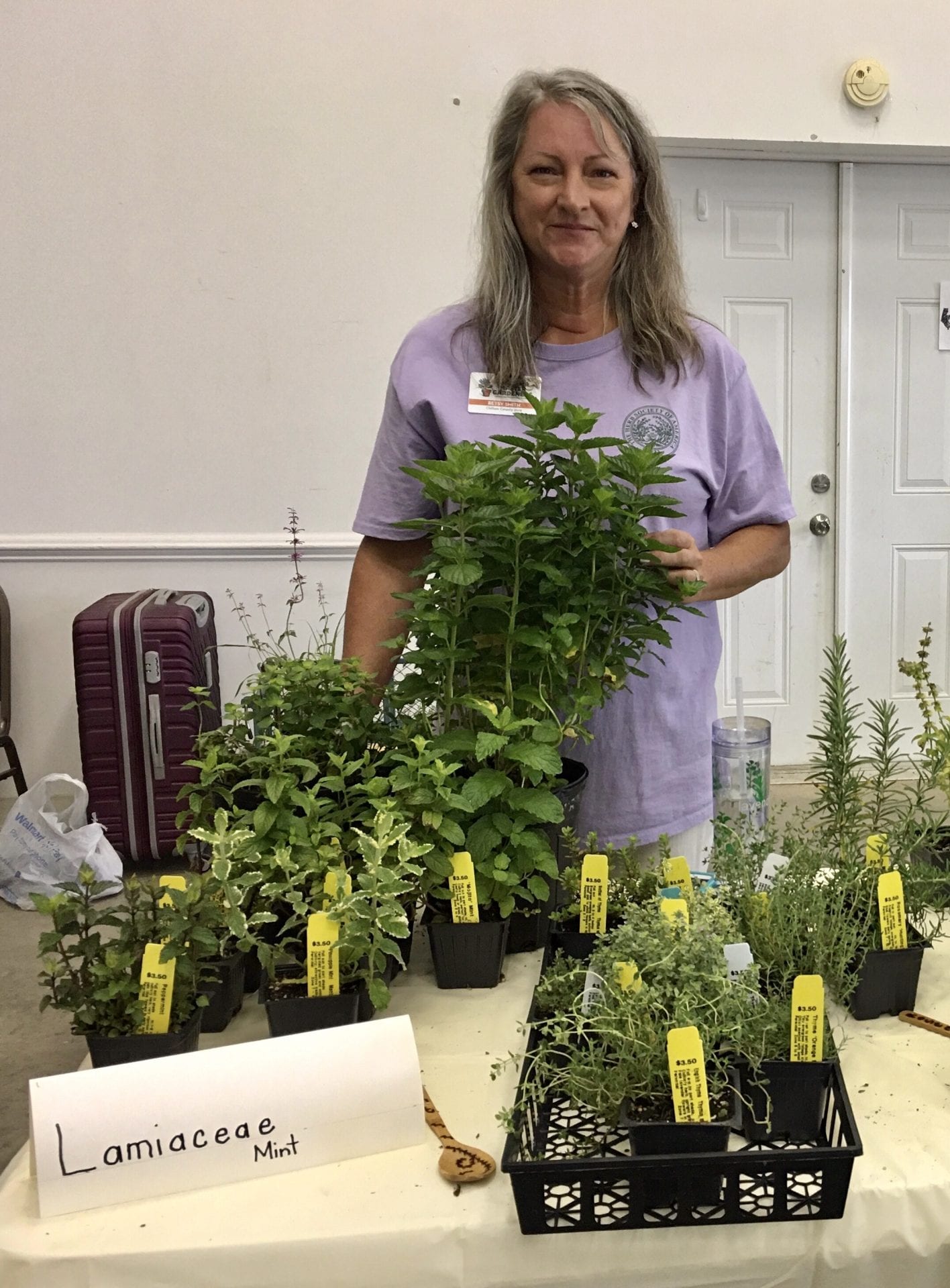 Betsy showing herbs