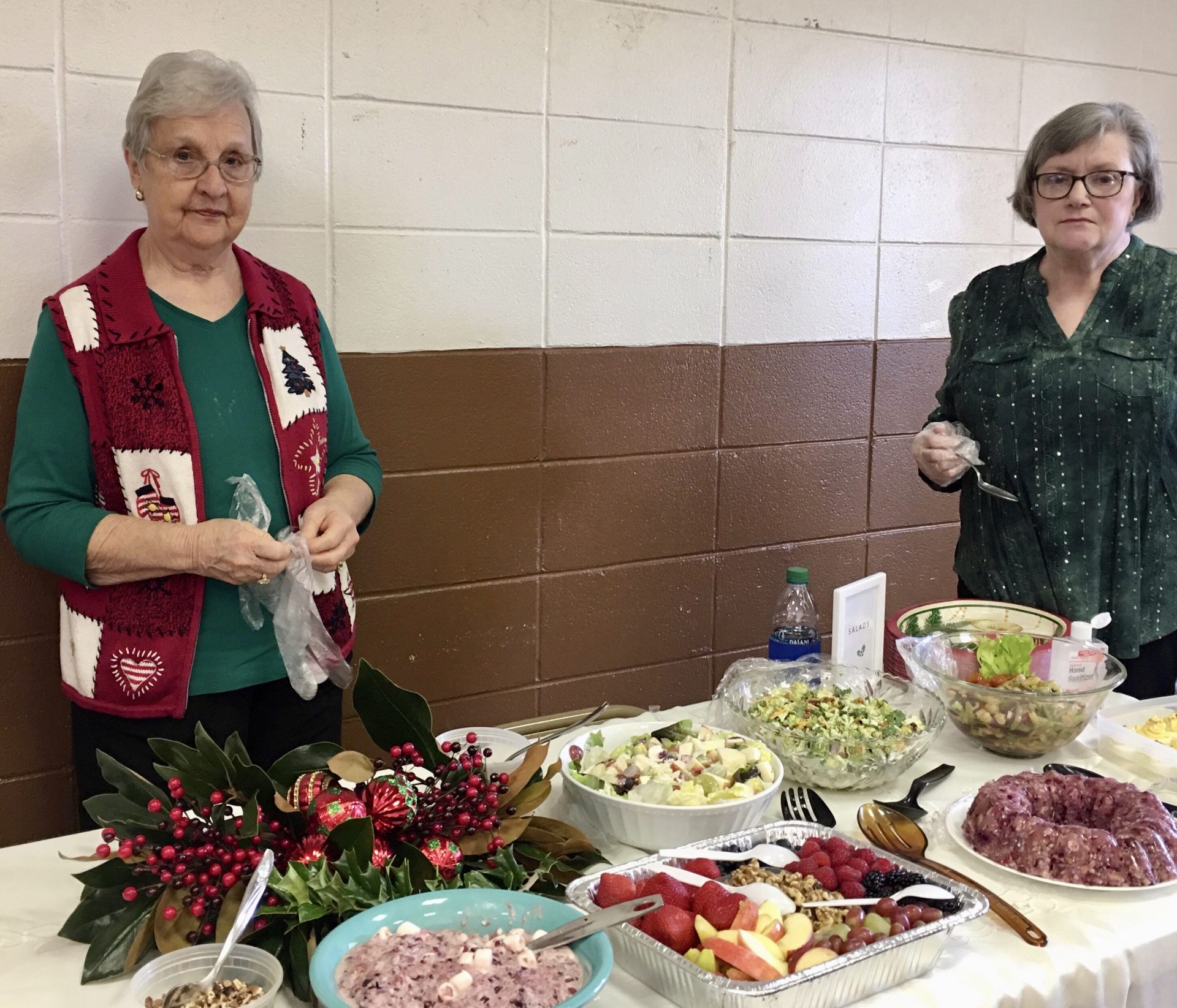 Members serving Christmas luncheon