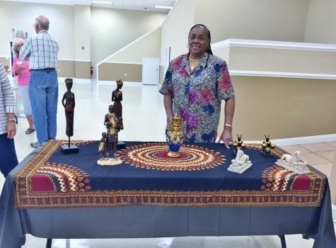 One of the members showing African decor
